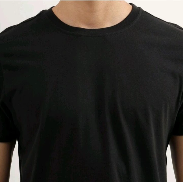 Ziptoo Mens 100% Cotton T Shirt For Men In Round Neck  - Black, L