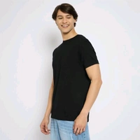 Ziptoo Mens 100% Cotton T Shirt For Men In Round Neck  - Black, S