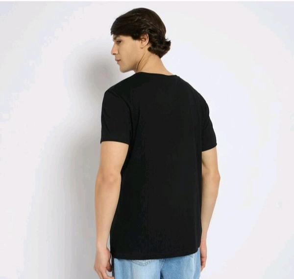 Ziptoo Mens 100% Cotton T Shirt For Men In Round Neck  - Black, S
