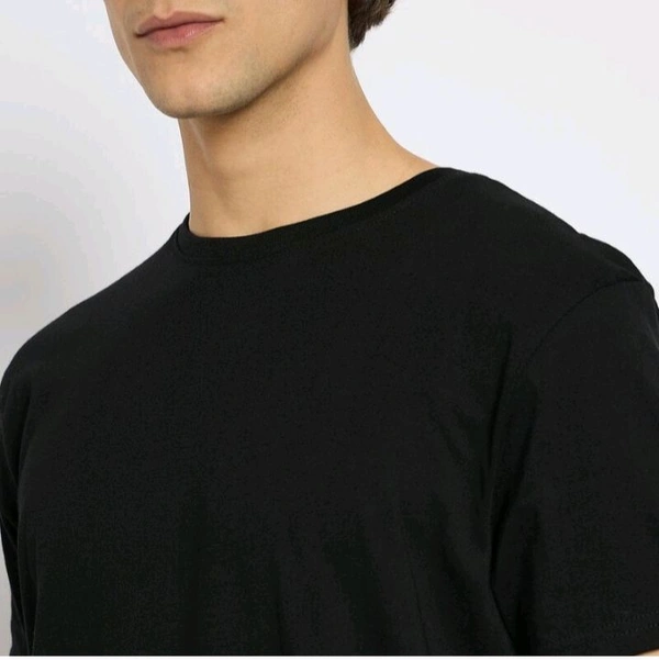 Ziptoo Mens 100% Cotton T Shirt For Men In Round Neck  - Black, M