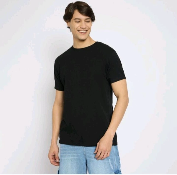 Ziptoo Mens 100% Cotton T Shirt For Men In Round Neck  - Black, Xl