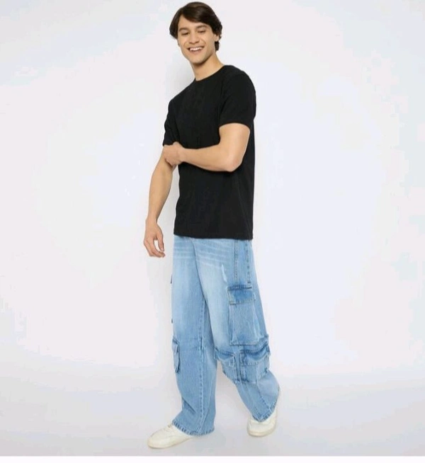 Ziptoo Mens 100% Cotton T Shirt For Men In Round Neck  - Black, Xl