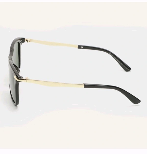 Sunburn "Timeless Black & Gold Aviator Sunglasses - Classic Elegance"
 - Yellow, For Mens