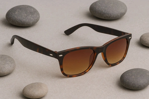 Sunburn "Stylish Tortoiseshell Sunglasses with Brown Lenses - Perfect for Outdoor Adventures and Everyday Wear - Unique Design and Comfortable Fit"
 - Black, For Men