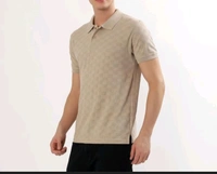 Ziptoo Men's Beige Textured Polo T-Shirt – Smart Casual Style
 - Cream, S
