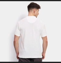 Ziptoo  Men's White Textured Polo T-Shirt – Classic & Sophisticated Look - White, Xl