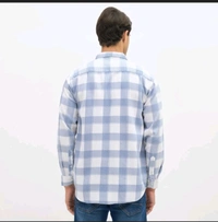Ziptoo  Men's Blue & White Checkered Casual Shirt – Timeless Everyday Style
 - L