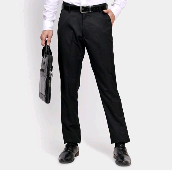 Ziptoo  Men's Classic Black Formal Trousers – Sharp Office Wear
 - 34