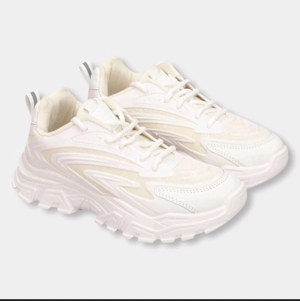 Ziptoo Unisex Chunky White Sneakers – Bold Comfort with Street Vibe
 - 6