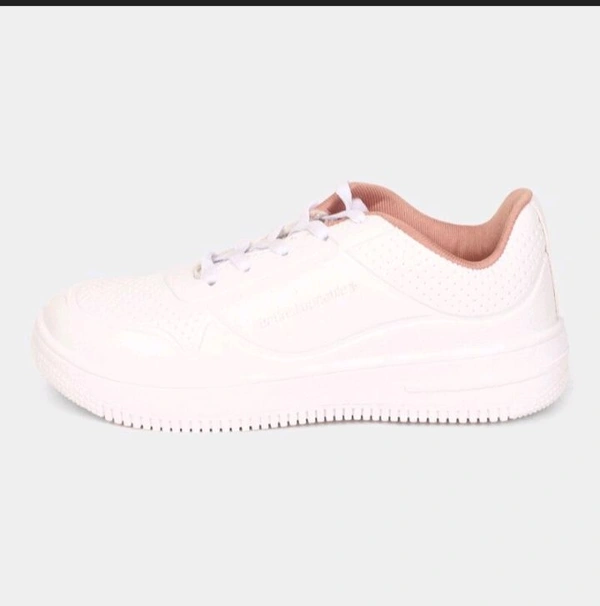 Ziptoo Women's White Sneakers with Blush Pink Lining – Clean, Casual & Feminine - 5