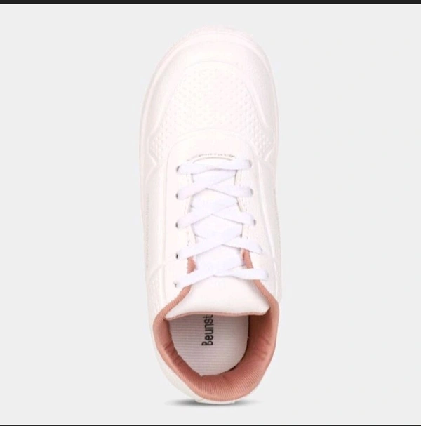 Ziptoo Women's White Sneakers with Blush Pink Lining – Clean, Casual & Feminine - 5