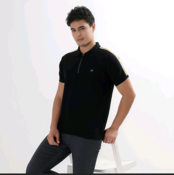 Ziptoo Men’s Classic Black Polo Shirt – Timeless Style Meets Effortless Comfort - Black, M