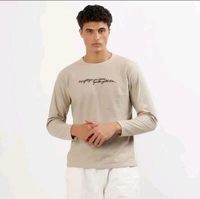Ziptoo Men’s Beige Long Sleeve T-Shirt – Casual, Clean & Comfy
 - Tan, XL