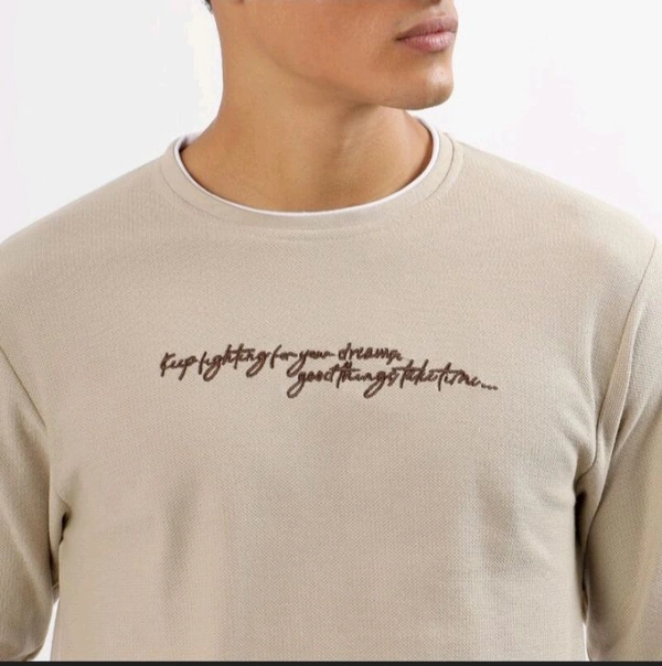 Ziptoo Men’s Beige Long Sleeve T-Shirt – Casual, Clean & Comfy
 - Tan, XL