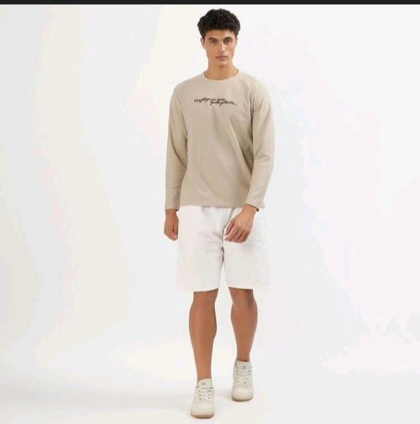 Ziptoo Men’s Beige Long Sleeve T-Shirt – Casual, Clean & Comfy
 - Tan, XL
