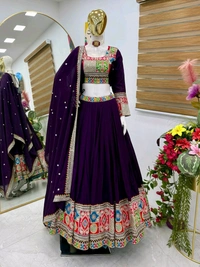 Amrit Kalá  Real Modeling New Designer Lahanga Choli And Duppata Set - Purple