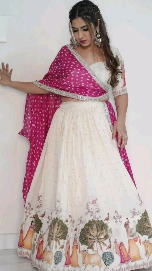 Amrit Kalā  *👗💌 Traditional And Elegant Festival Special Lehenga Choli👗💌* - White