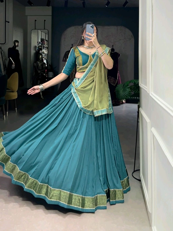 Amrit Kalā  Traditional And Elegant Festive Lahanga  - Royal Blue