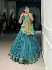 Amrit Kalā  Traditional And Elegant Festive Lahanga  - Royal Blue