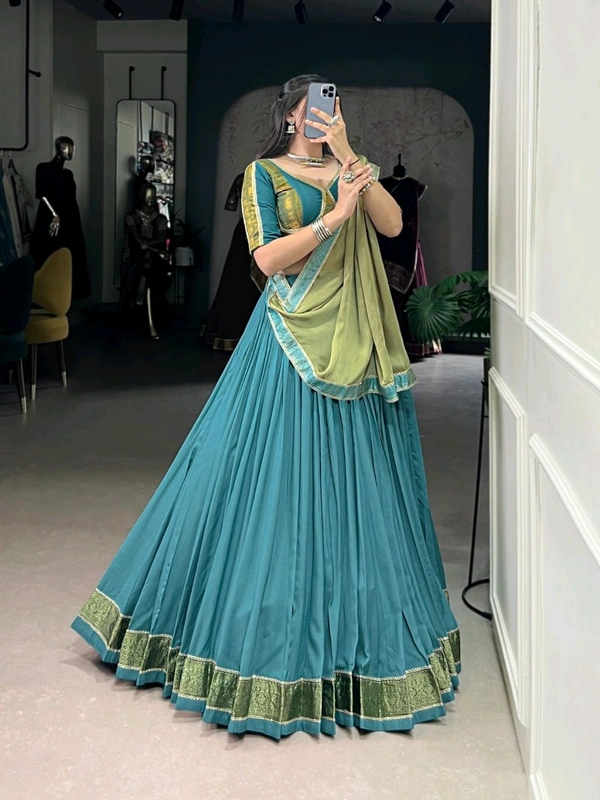 Amrit Kalā  Traditional And Elegant Festive Lahanga  - Royal Blue