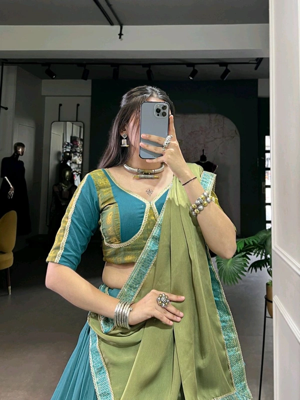 Amrit Kalā  Traditional And Elegant Festive Lahanga  - Royal Blue