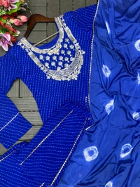 Trendy Elegant Festive Lahanga With Dupatta Set  - Royal Blue