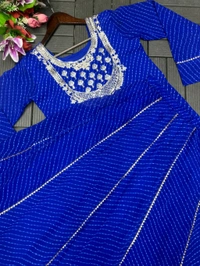 Trendy Elegant Festive Lahanga With Dupatta Set  - Royal Blue