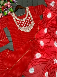 Trendy Elegant Festive Lahanga With Dupatta Set  - Red Orange
