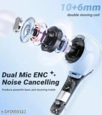 TWS Ultra Pods - Transparent Design Ear Buds with Noise Cancelling, Sound, IP4 Waterproof, LED Digital Display - Wireless 5.3 Technology for Dual Phone Connectivity