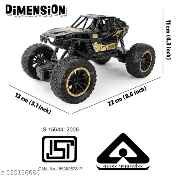 Rc Monster Truck Remote Control Car for Kids Rock Crawler 5 Function 1:18 Rc Car Toys for Boys 2Wd Offroad High Speed Remote Car Toys for Kids 5 Years 12 - Black