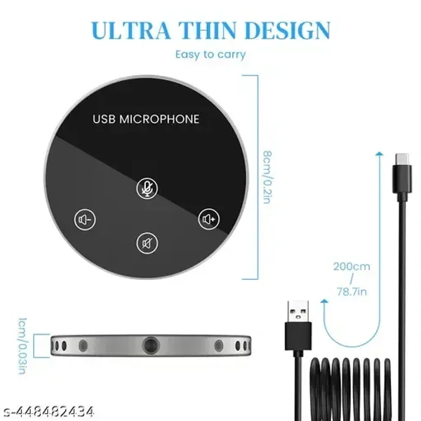 Omnidirectional Conference Speaker with Mic 360° Voice Pickup USB Speaker Microphone