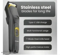 TRIMXPERT AT-509 Rechargeable Hair Beard Trimmer for Men Trendy Styler Trimmer Stainless Steel Sharp Blade Beard Shaver (Black)