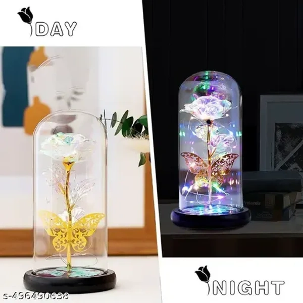 Rose Flower Gift, Rainbow Rose in Glass Dome, Rose Light Up Flower, Personalized Gifts for Mom, Sisters, Friend, Women, Valentine's Day, Birthday, Wedding, Anniversary