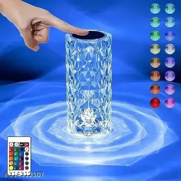 Crystal Rose Diamond 16 Color RGB Changing Mode LED Night Lights - USB Remote Night Lamp