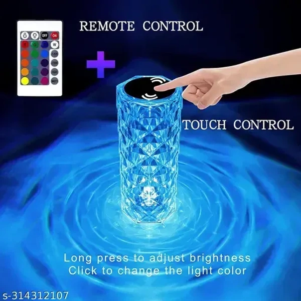 Crystal Rose Diamond 16 Color RGB Changing Mode LED Night Lights - USB Remote Night Lamp