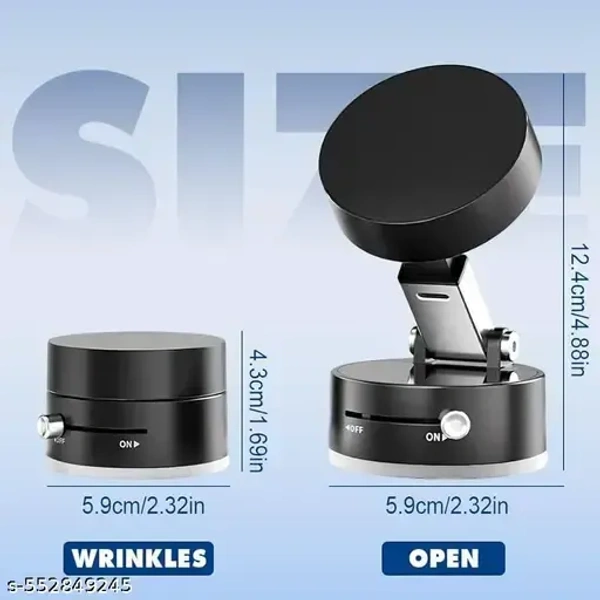 Shop Stoppers® 360° Rotatable Vacuum Magnetic Phone Holder, Hand Free Magnetic Cell Phone Stand With Strong Grip Shockproof Suction Cup Mount for Car, Gym, Mirror, Smooth Surface, Office (Black)