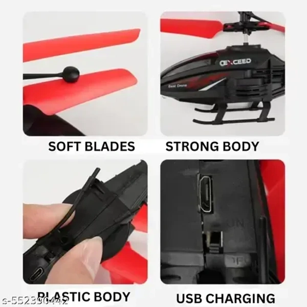 FUSION CART Remote control Helicopter toy with dual mode lighting and charging cable for kids (Multicolor)