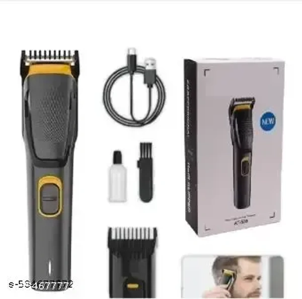 TRIMXPERT AT-509 Rechargeable Hair Beard Trimmer for Men Trendy Styler Trimmer Stainless Steel Sharp Blade Beard Shaver (Black)