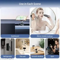 Shop Stoppers® 360° Rotatable Vacuum Magnetic Phone Holder, Hand Free Magnetic Cell Phone Stand With Strong Grip Shockproof Suction Cup Mount for Car, Gym, Mirror, Smooth Surface, Office (Black)