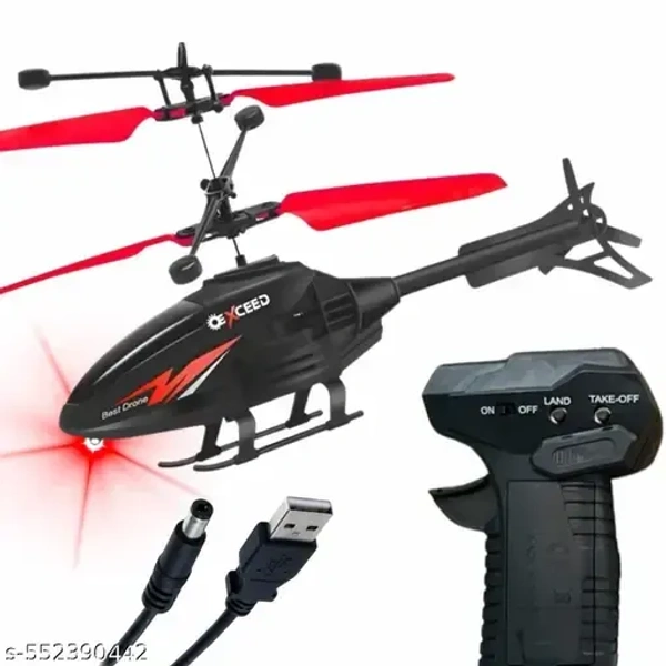 FUSION CART Remote control Helicopter toy with dual mode lighting and charging cable for kids (Multicolor)