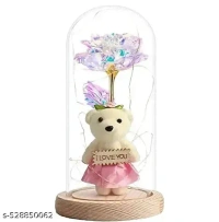 Best Birthday Gifts for Women, Best Friend Galaxy Rose Flower Gifts for Women,Light Up Infinity Rose in Glass Dome Teddy Bear Presents for Mom Teacher, Valentines for Wife Girlfriend