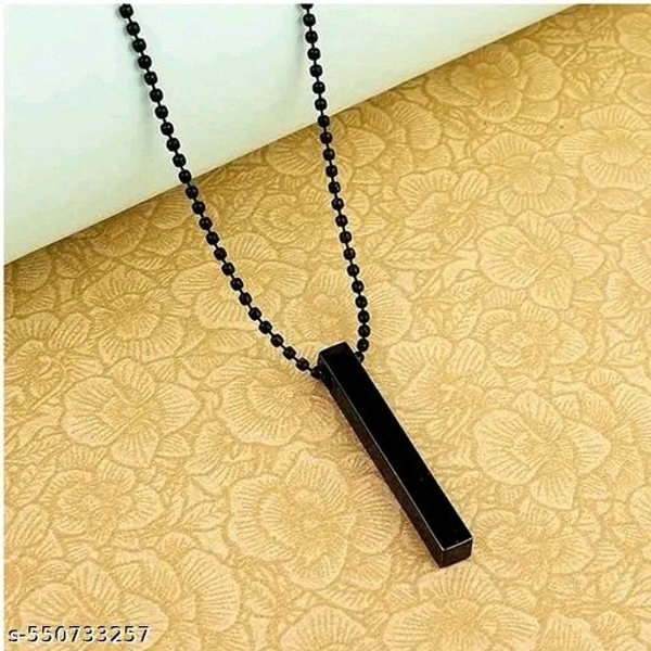 Classic Men's Pendant - Minimal Design, Perfect for Daily Wear & Gifting - Black, Free Size