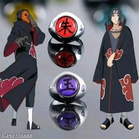 Anime Naruto Series | Akatsuki members Itachi Uchiha and Obito Uchiha (Tobi) ring for both boys and girls - Red, Free Size