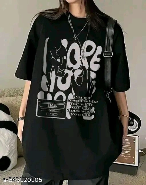 Oversize T-Shirt Printed / loose fit T-Shirt oversize - Black, XXL
