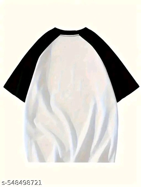 Sixteenlines Graphic Printerd Round Neck White Colour Raglan Sleeves Oversize T-Shirt - White, M
