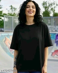 Stylish Feminine Women Tshirts  - Black, L