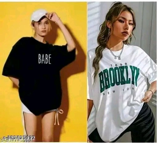 Stylish Feminine Women Tshirts  - Black, XXL