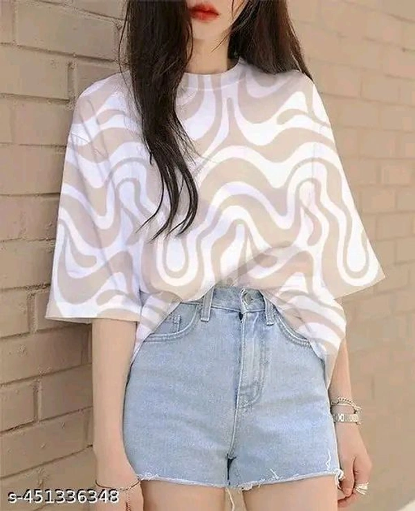 TOPIFY OVERSIZED TSHIRT FOR WOMEN - Pink Lace, S