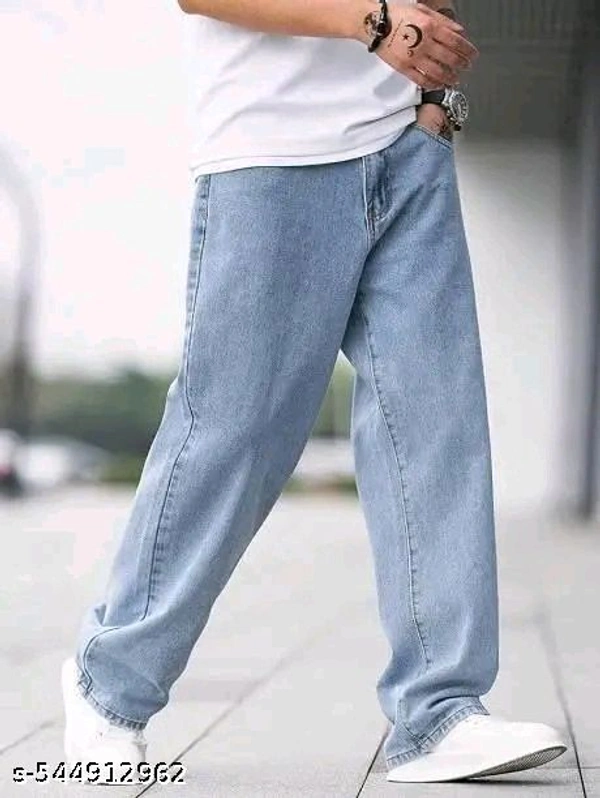 Veltick Loose Fit Mid Rise Light Blue Men Denim Jeans - Cornflower Blue, 32