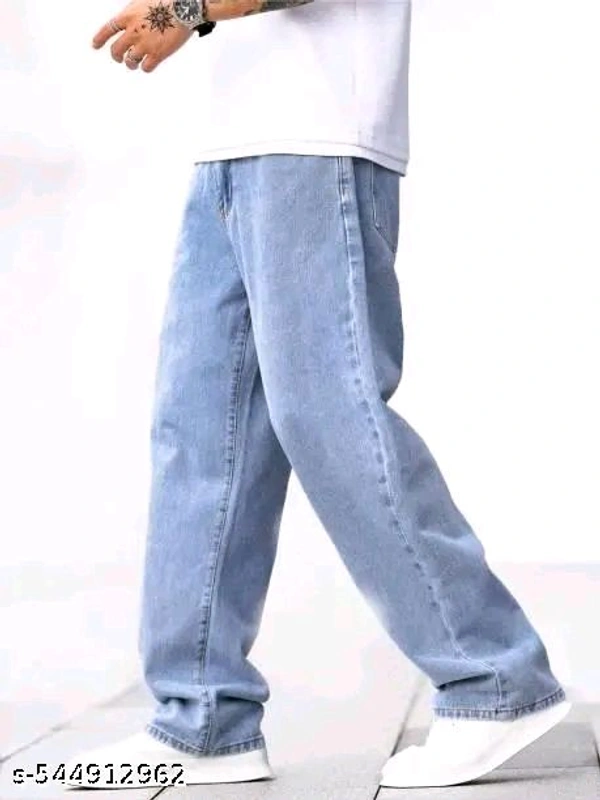 Veltick Loose Fit Mid Rise Light Blue Men Denim Jeans - Cornflower Blue, 32